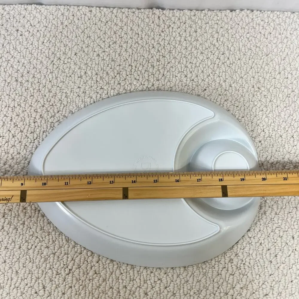 Oval Melamine Divided Dish Chip & Dip Plastic 11.5